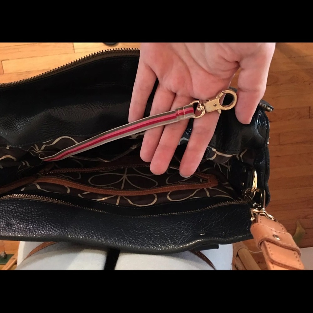 Orla Kiely Navy and Tan Crossbody Bag - Picture 6 of 15